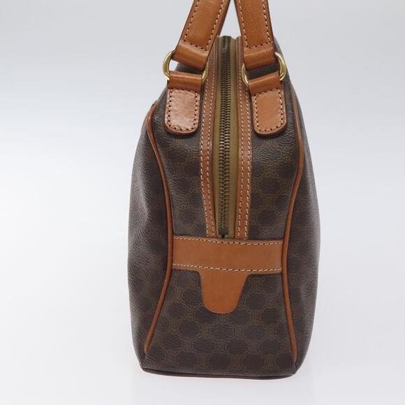CELINE Macadam Canvas Hand Bag Pvc Leather Brown Gold - Picture 5 of 12